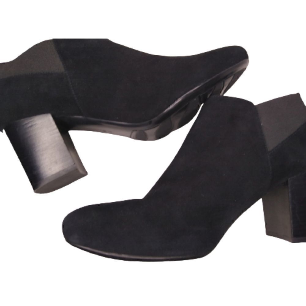 VANELi Black Suede Elastic Ankle Booties Size 11 WIDE